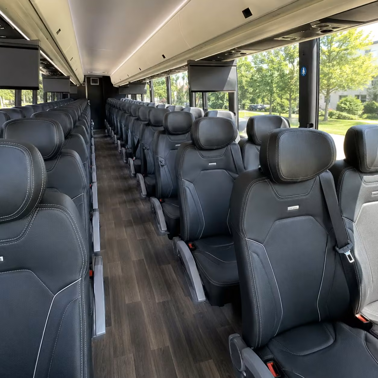 hawthorne charter bus rental interior